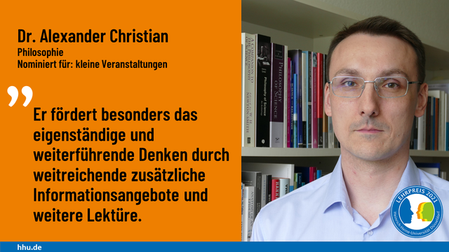 Lehrpreis-Nominierter Dr. Alexander Christian