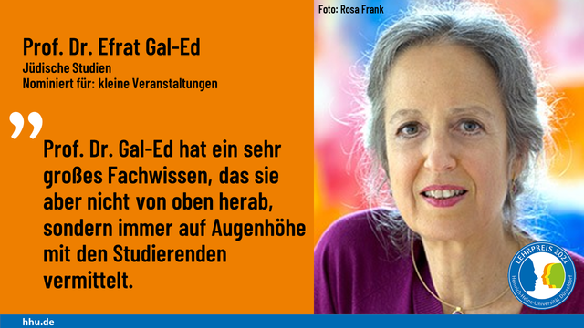 Lehrpreis-Nominierte Prof. Dr. Efrat Gal-Ed